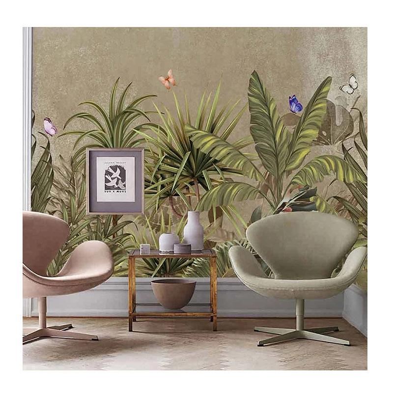 

Mural Wallpaper Nordic Hand Drawn Tropical Plant Mural Leaves Poster Living Room Bedroom Mural Background Wall Paper 200 cm(W) x 140 cm(H)