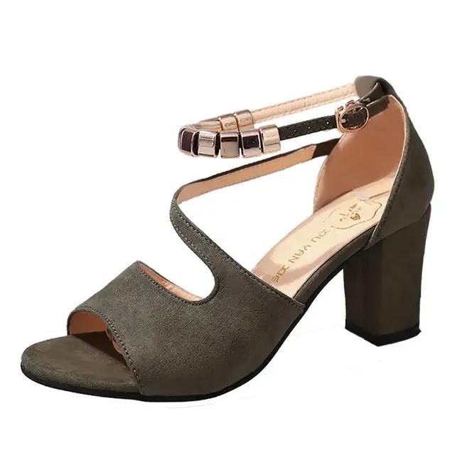 Spring Summer Sexy Fish Mouth Roman Sandals Thick Word High Heels Summer Sexy Sandals