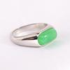 European and American 8MM Stainless Steel Ring with Inlaid Natural Stone - Versatile Retro Fashion Finger Ring
