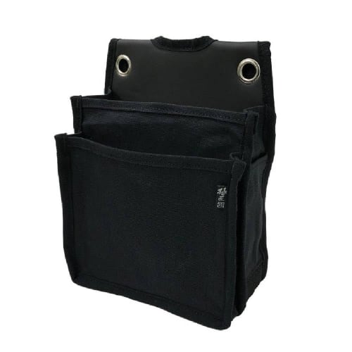 Best Tool Gokusho Small Canvas Waist Pouch, 2-Tier, Black, CB-203BL