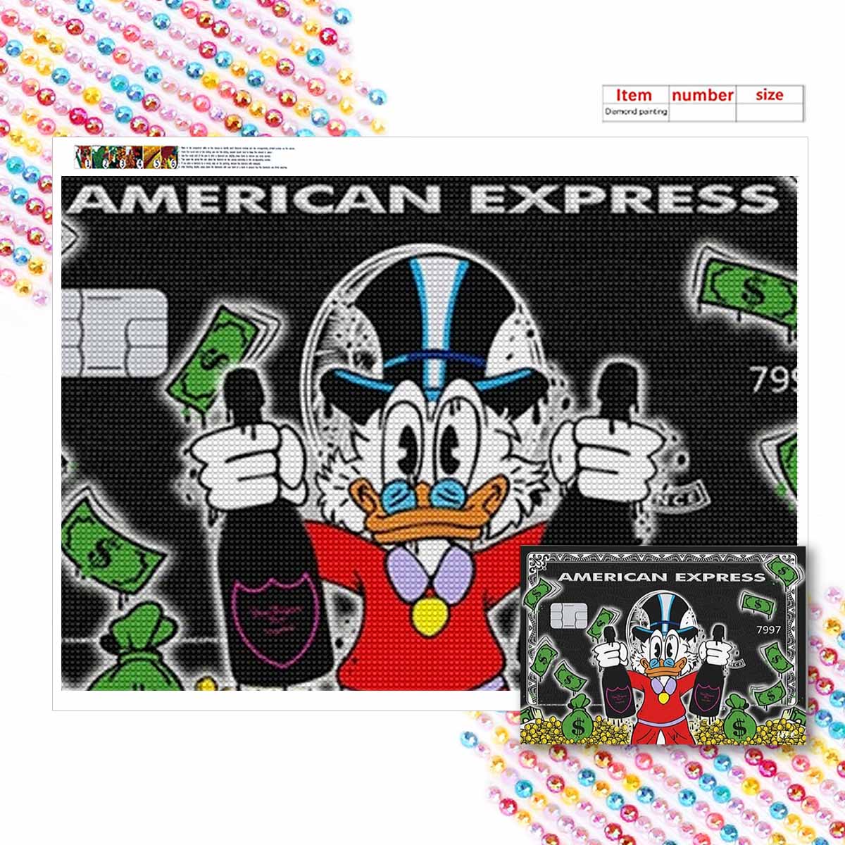 

Алмазная живопись своими руками Дональд Дак делает деньги Набор для вышивания крестиком Мозаичное искусство Алмазная живопись Полная выкладка Алмаз Домашнее украшение Round 20x30cm