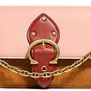 Coach Beat 21 Vintage Color Block C Buckle Leather Chain Shoulder Bag Women Shoulder Bag Cherry-Blossom-Pink Brown C2697-B4SB8