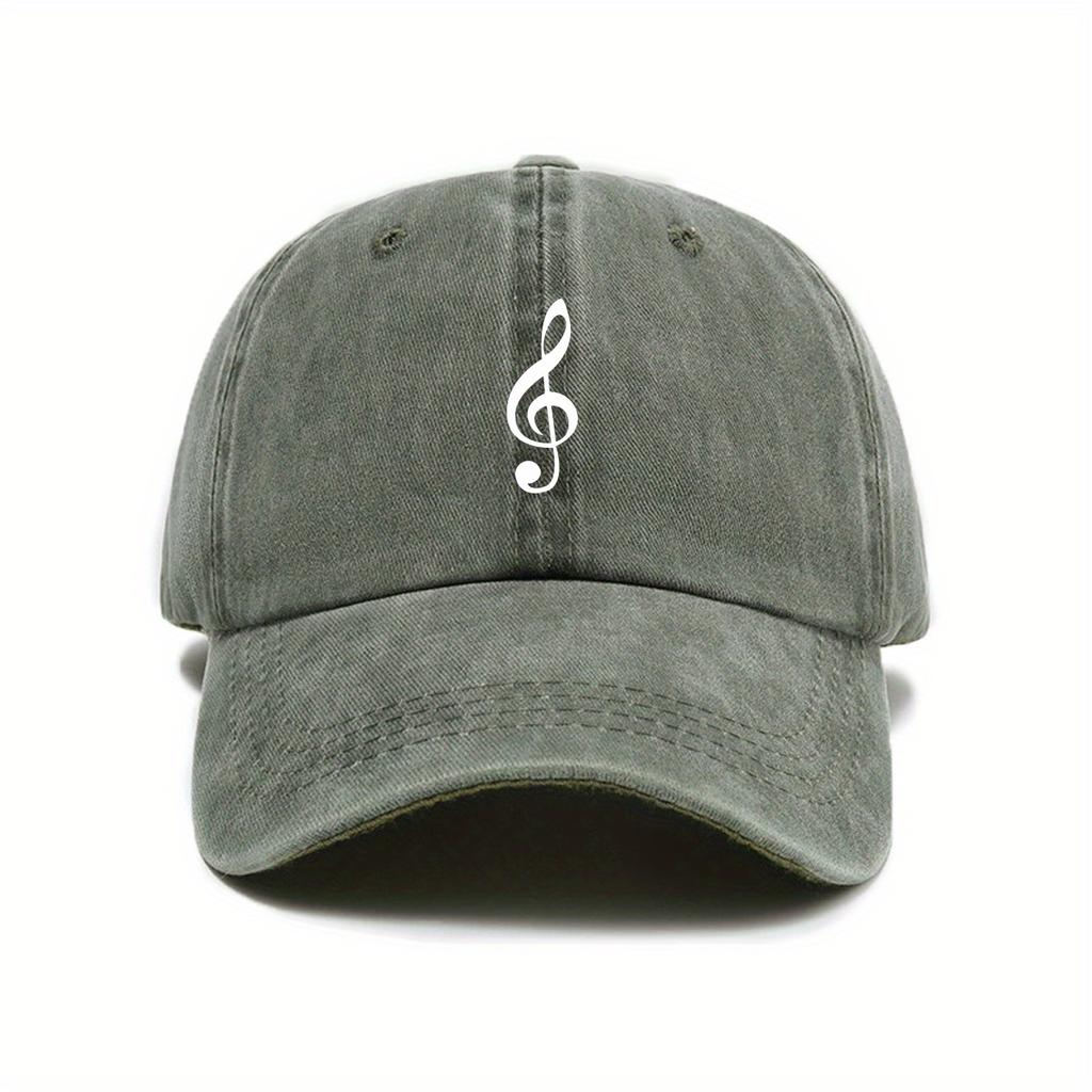 Music note printed baseball cap, urban retro outdoor casual cap, street fashion men's and women's duckbill cap