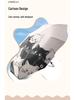 Large Automatic Three-Fold Umbrella: Kitten Design, Black Glue, for Sun and Rain