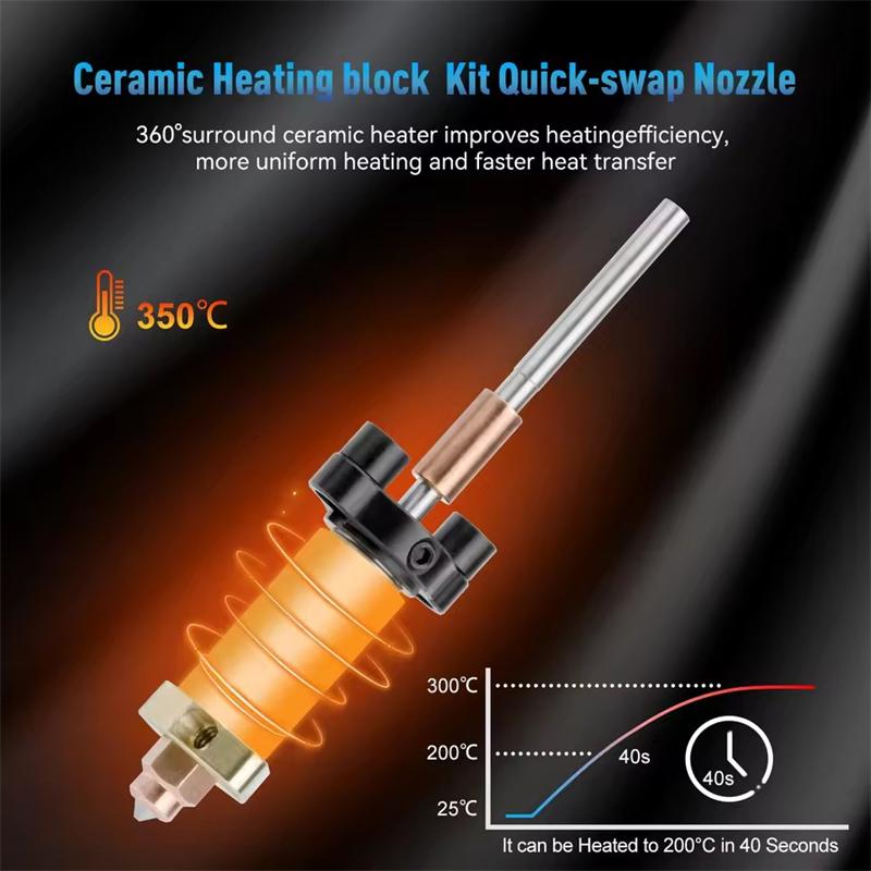 3D-Drucker Hotend-Kit für Creality K2 Plus Düse Schnellwechsel-Düsenkit Gehärteter Stahl Ganzmetall-Design für K2 Plus Hot-End-Kit
