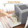 Cat Litter Box with Scoop and Tray Sifting Enclosed Foldable Kitten Toilet Detachable Poop Top Front Entry Pet Supplies