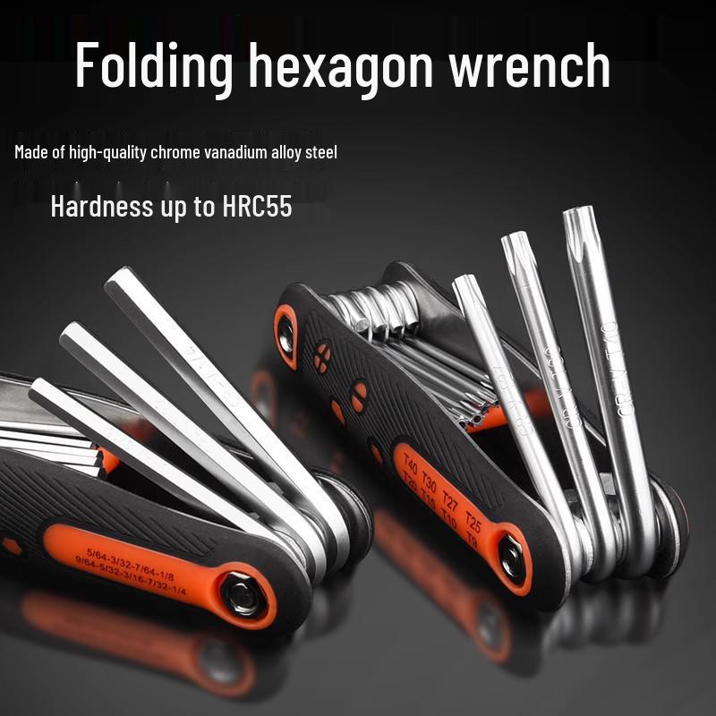 Foldable Metric & Imperial Hex Key and Torx Screwdriver Set
