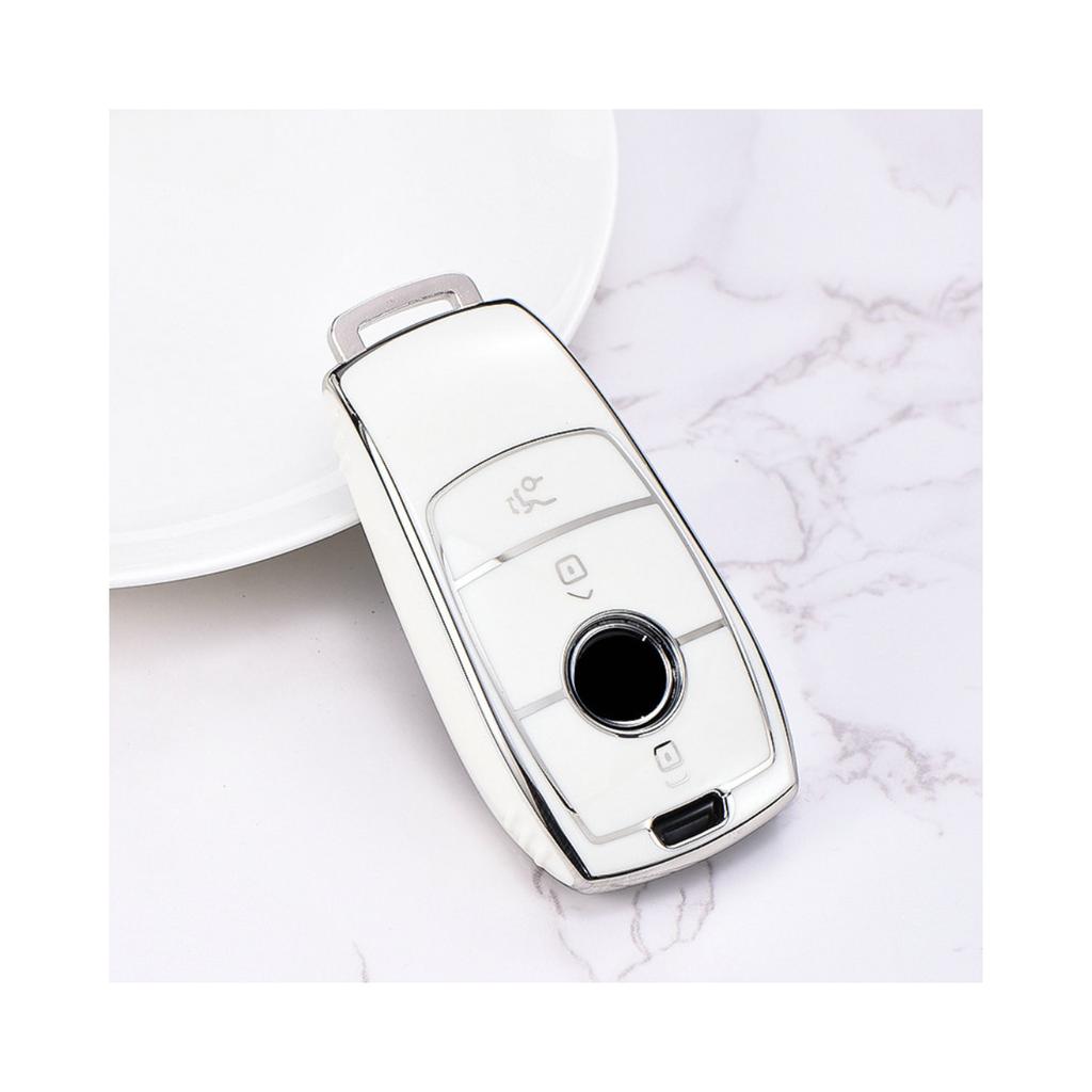 Golden TPU Car Key Case Cover For Mercedes Benz E S G Class GLC CLE CLA GLB GLS W177 W205 W213 W222 X167 AMG E200 E260 Shell Fob