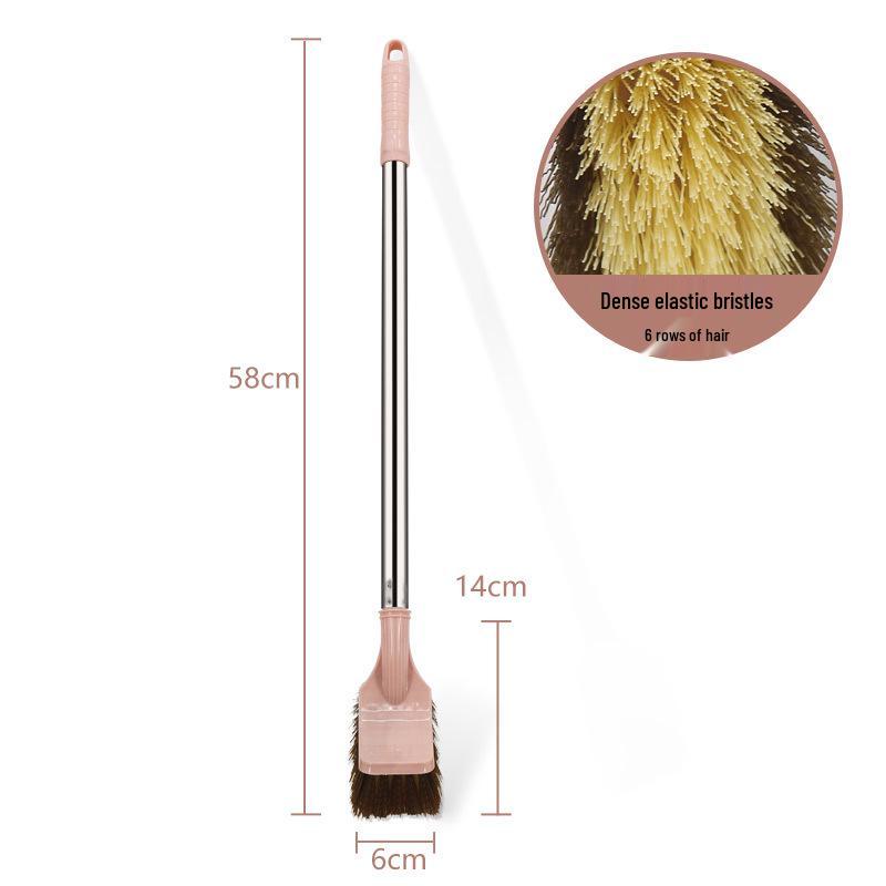 Durable Long-Handle Bathroom Corner Brush with Hard Bristles for Tile and Floor Cleaning