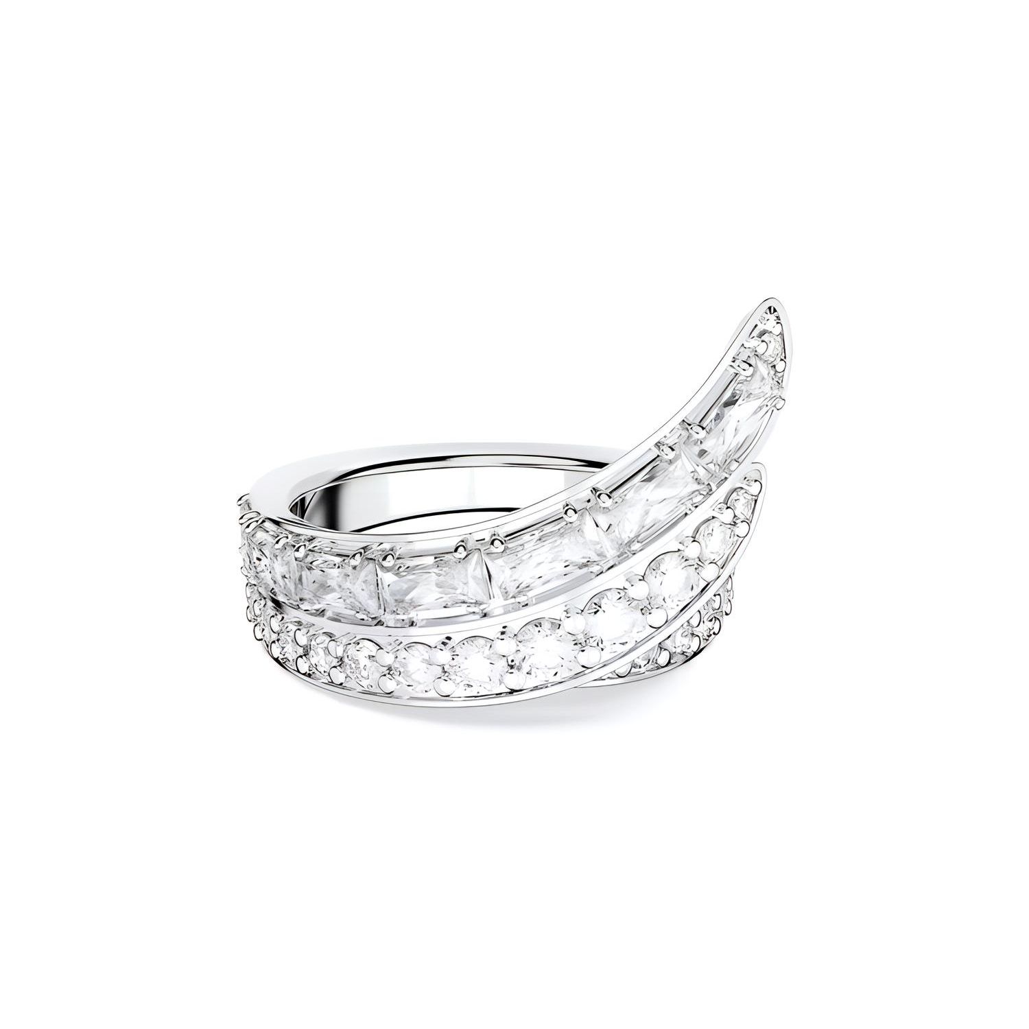 Swarovski Hyperbola Cocktail Mixed Cut Rhodium Plated Ring Women rings Silver 5665341 52