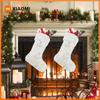 Xiaomi 1 Stück Weihnachtsstrumpf-Dekoration, gold- und silberfarbene Pailletten, langer Plüschstrumpf, Geschenktüte, Weihnachtsfeier-Dekoration, warmes Gefühl