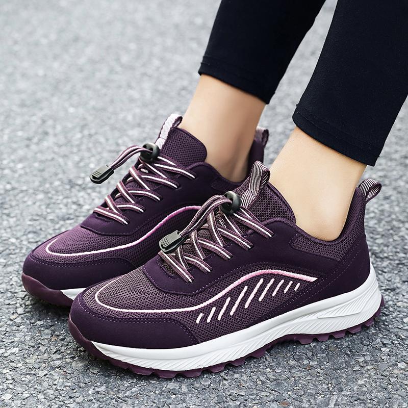 Autumn and winter velvet shoes medium sports soft sole light walking shoes