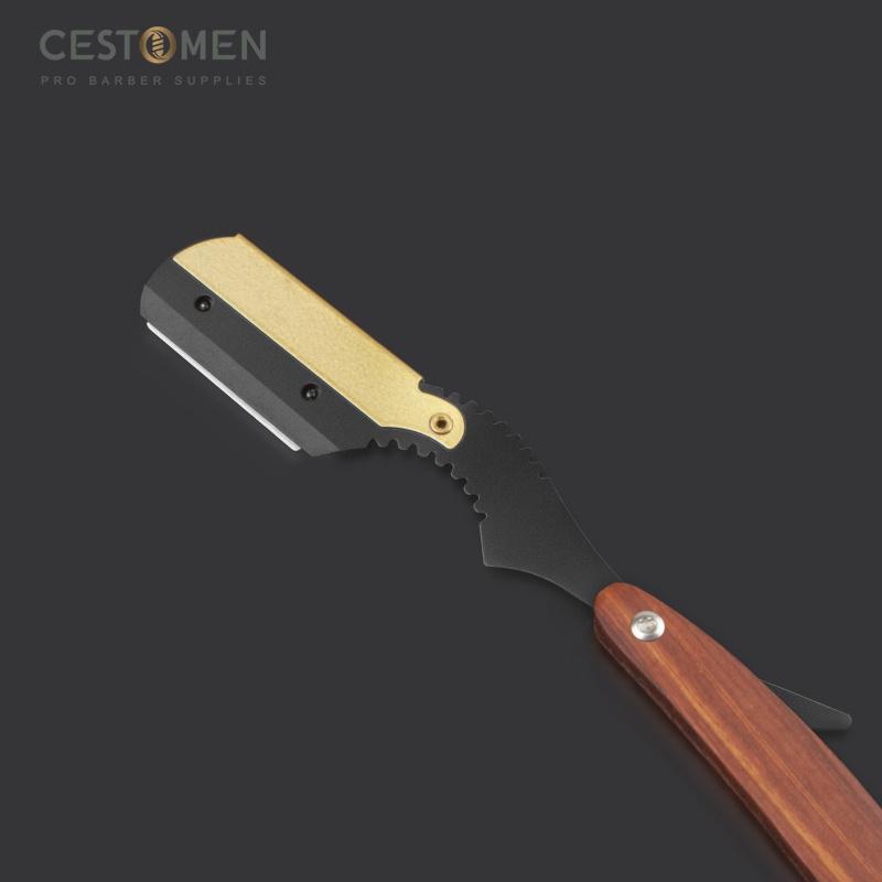 CESTOMEN Professional Vintage Barber Straight Razor Wooden Handle Salon Quality Cut Throat Shavette For Men