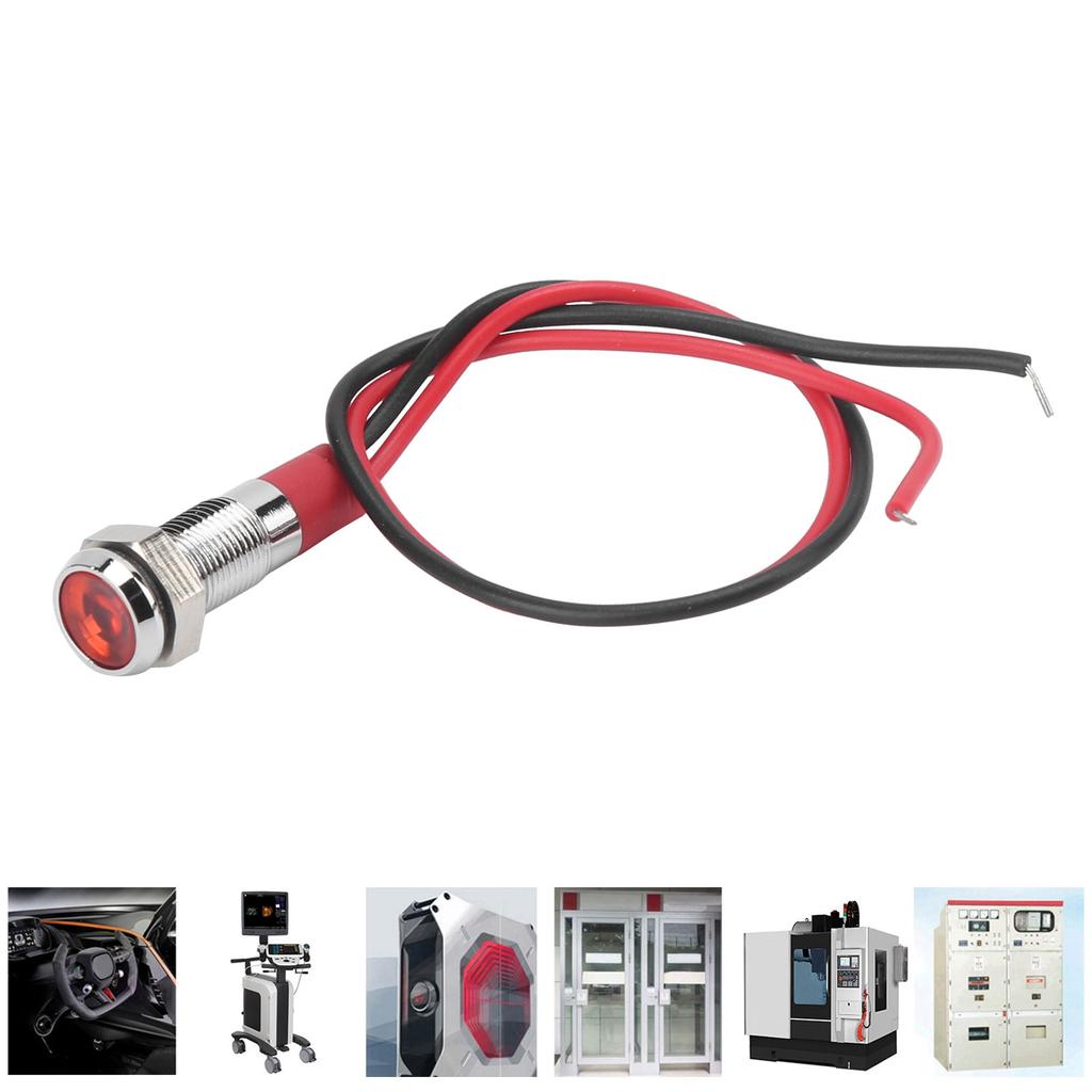 LED Metal Indicator 6mm Waterproof Signal Lamp for Car Truck Boat with Wire 6V