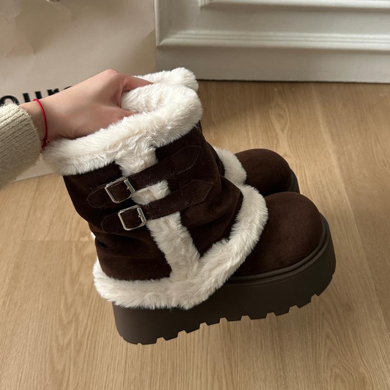 

Женские колготки-ботинки на толстой подошве, модные зимние легкие теплые противохолодовые сапоги для снега, нескользящие повседневные кроссовки, полусапоги из хлопка 38