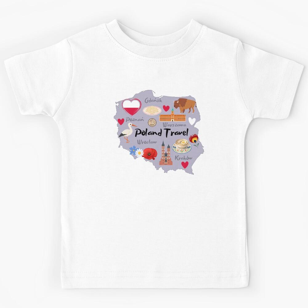 Poland Travel Map Kids T-Shirt 170