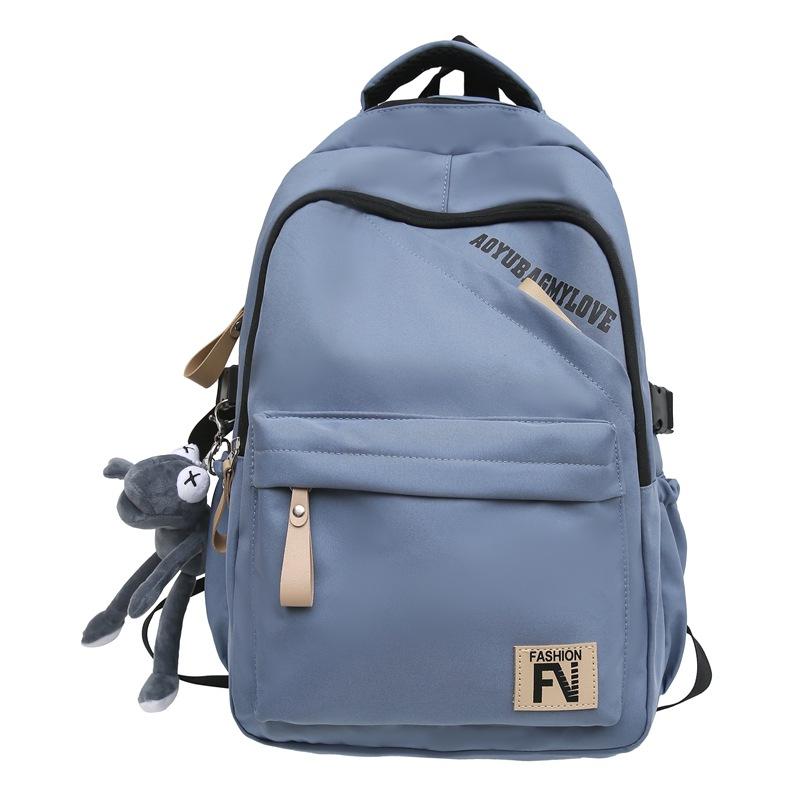 

Простые и повседневные рюкзаки для девочек, легкие и снижающие нагрузку рюкзаки для мужчин With pendant синий