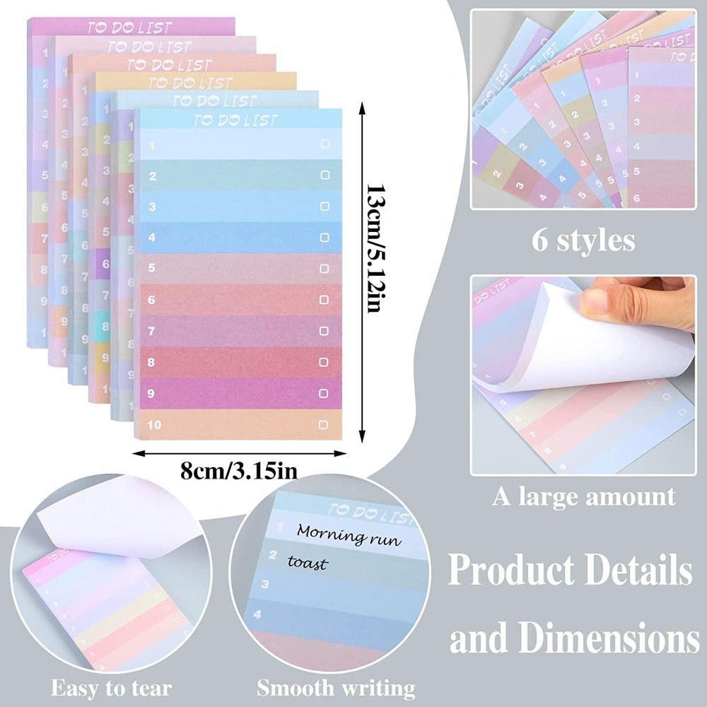 Rainbow To Do List Multicolors Bookmark Memo Pad Notepads Scribed Sticky Notes  Stationery