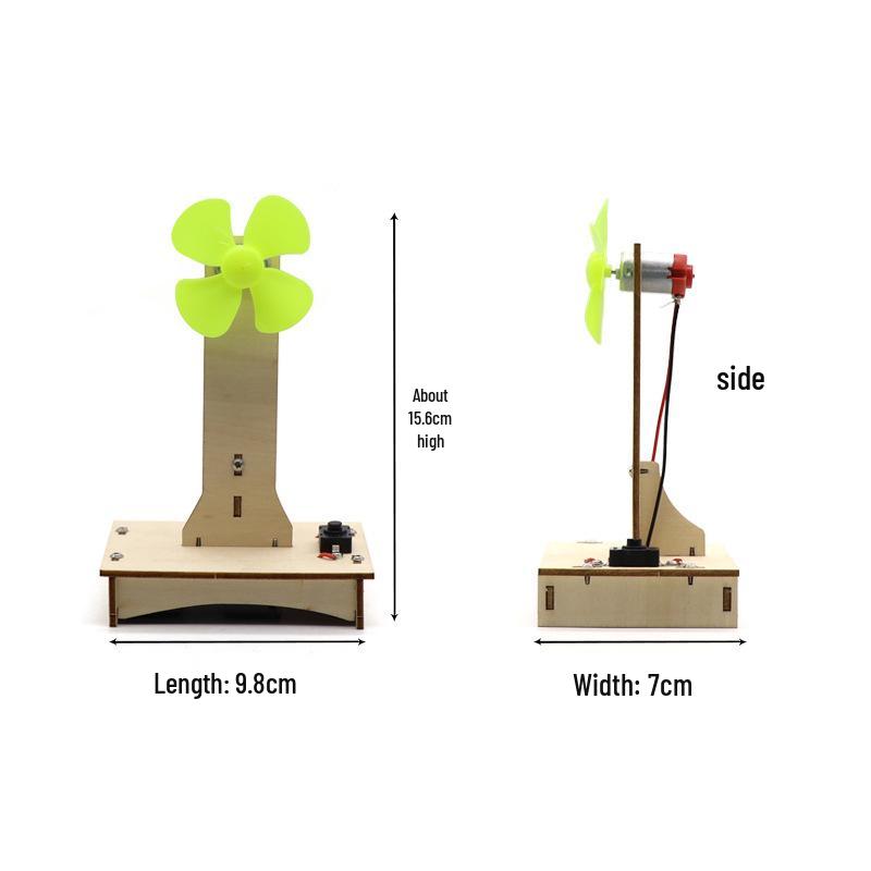 DIY Wooden Desk Fan Kit for Students - Educational Science Experiment Model