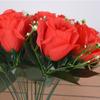 18 Testa Fiore Felice Reale Erba Cristallo Rosa Simulato Naturale Bouquet Decorativo per la Casa