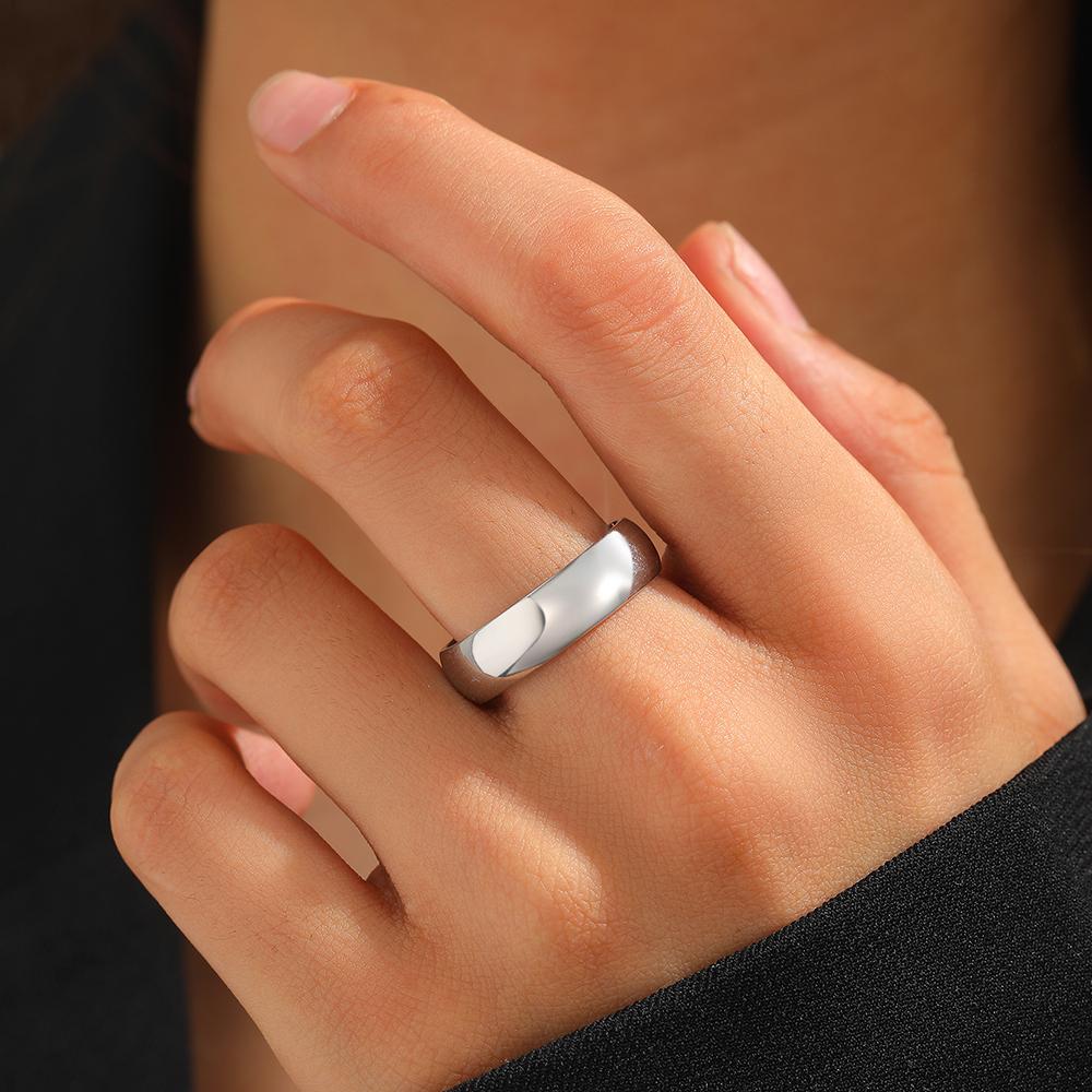 Stainless Steel Ring Classic Fashion Mirror Design Classy Ring  For Women Zircon Fashion New Products Party Gift Recommendation