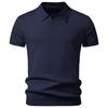 T-shirt en tricot à manches courtes et col en V pour homme - Style Business Casual - Été/Automne