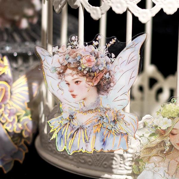 20 Stück/Packung süße Elfenmädchen-Serie Scrapbooking-Aufkleber, perfekt für Collage, Journaling, Basteln, DIY-Zubehör