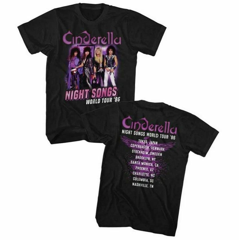 

Cinderella Rock Band Concert T-shirt - Night Songs World Tour 86 Men Women Summer Casual Crew Neck Cotton Graphic Tee M