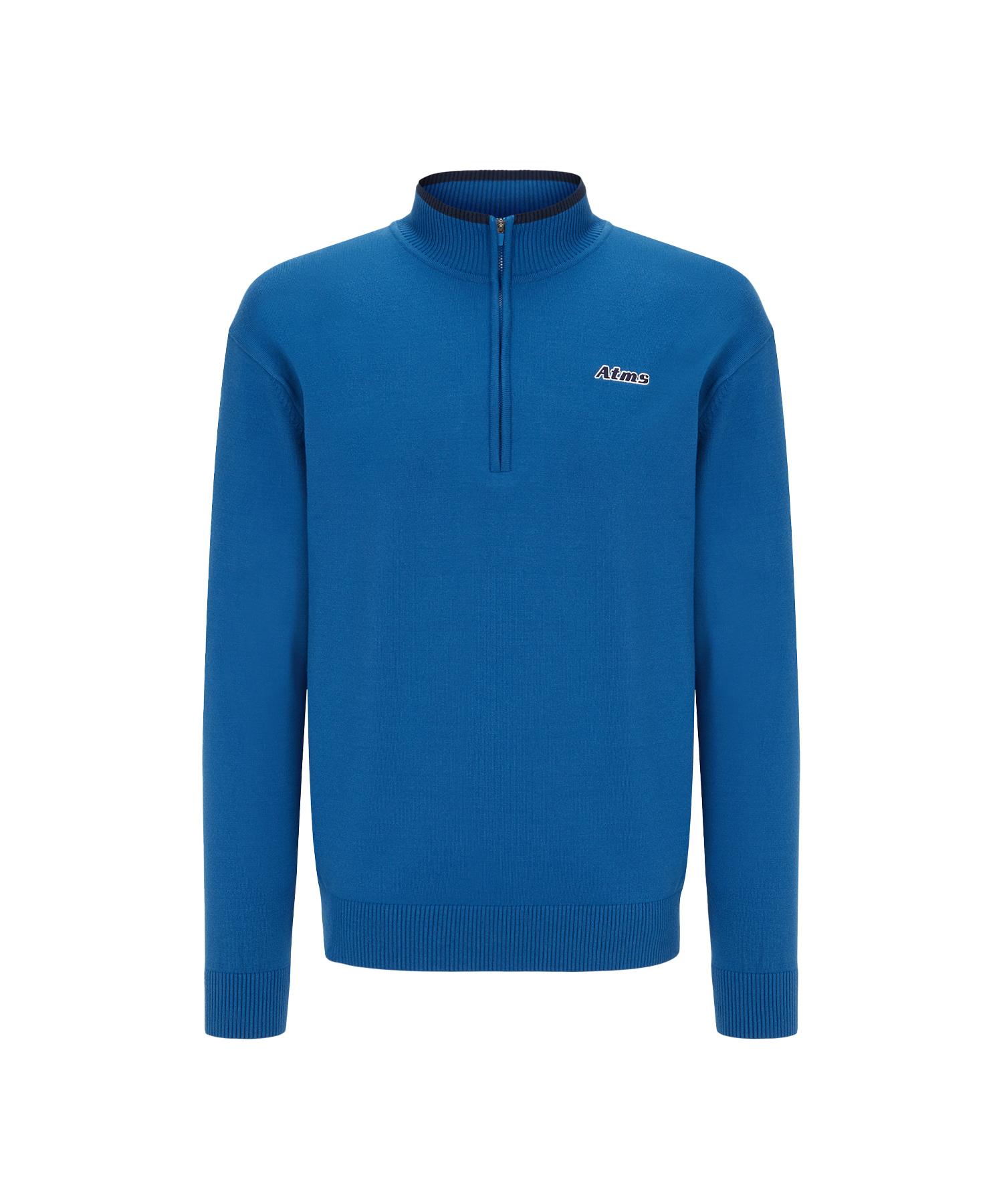 Antomas Atms Logo Knit Half Zip Men S - Royal Blue L