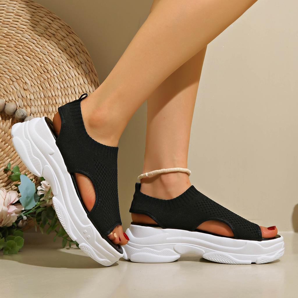 Fashion Plus Size 35-42 Fashion Women Platform Zapatos De Verano Mujer 2025 Designer Sandalias Mesh Hollow Summer New Sport Sandals
