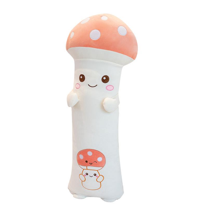 Cartoon Soft Mushroom Long Throw Pillow Plush Toy Doll Mushroom Doll Girl Sleeping Soothing Doll