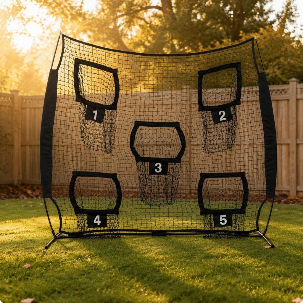 Quick Assembly Sports Training Net Five Target Layout for Baseball Softball