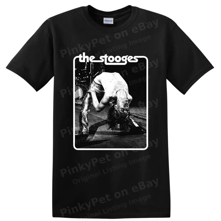 Punk Rock The Stooges Concert Music T Shirt Vintage Black And White Graphic Tee