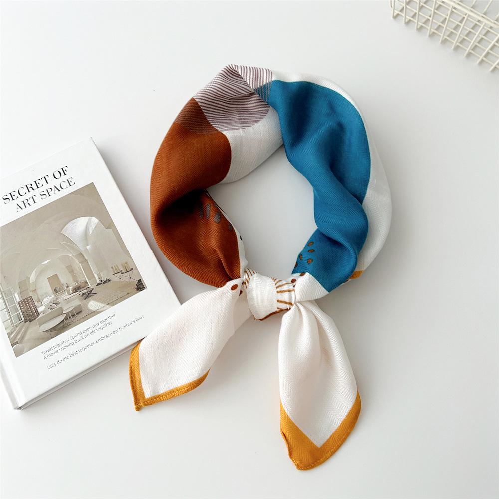 Versatile Women's Silk Cotton Linen Scarf: Fashionable Square Neck Accessory for Spring to Autumn