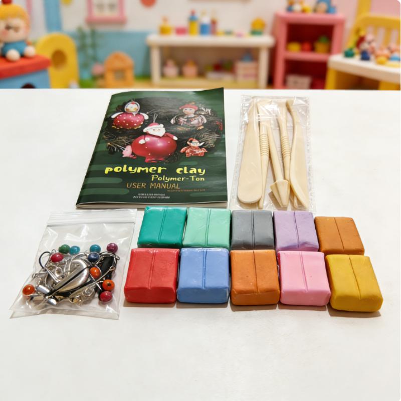 

10/12-Color Premium Polymer Clay Kit Non-Toxic Oven-Bake Modeling Dough for DIY Crafts Sculpting Paper Box Set
