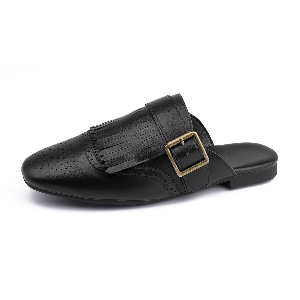 2025 summer new versatile muller shoes women's comfortable soft-soled retro single shoes women's high-end niche single shoes