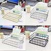 Slim Metal Storage Basket With Steel Mesh Base For Accessories And Small Items