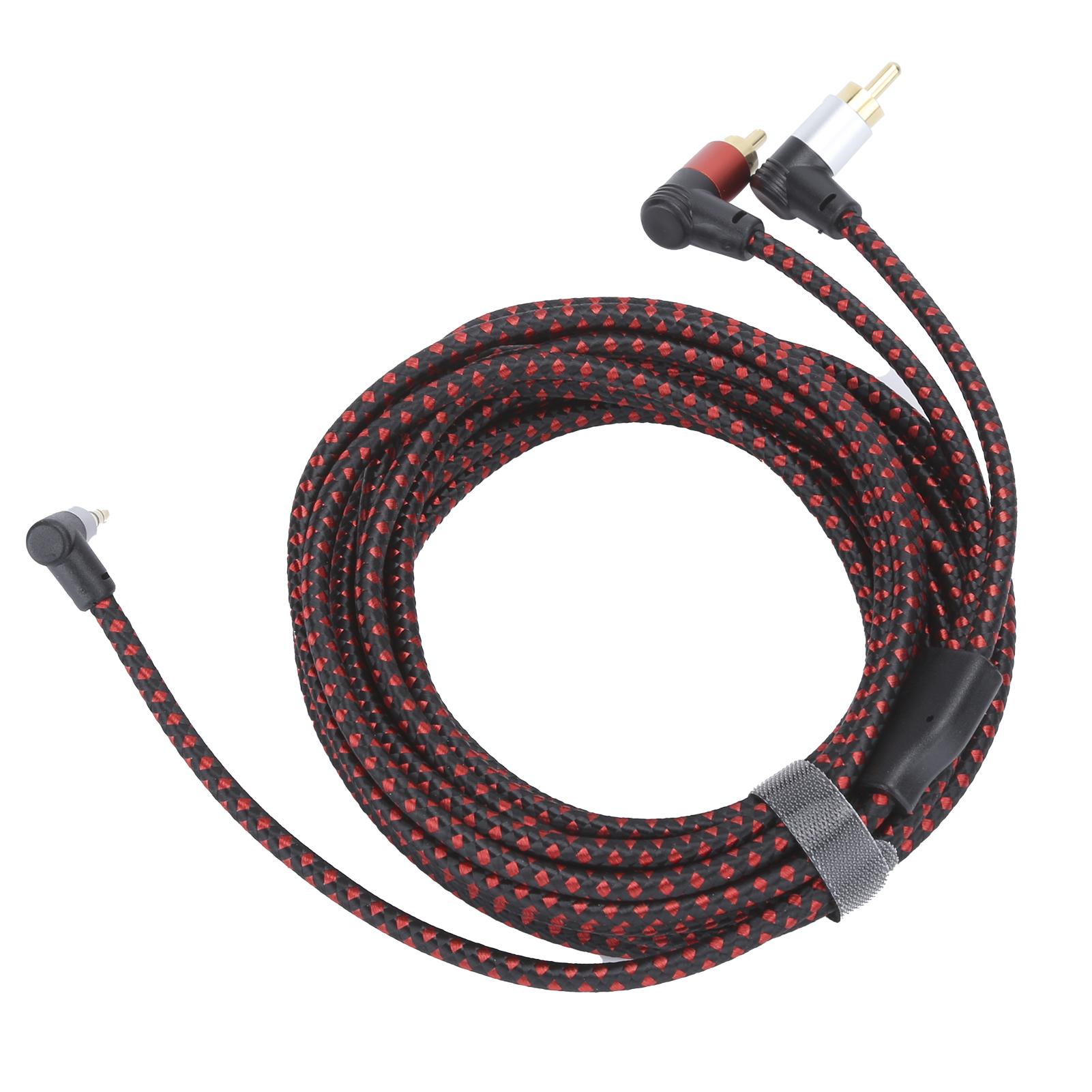 

90 degrees 3.5mm Male Plug to 2RCA Male Audio Cable ABS Stereo Microphone Cable for DVD Speaker5m 500cm/16.4ft