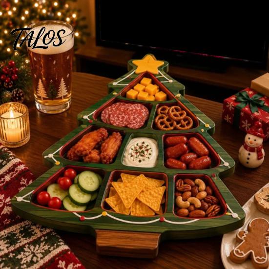 Party Supplies for Home Office Christmas Snack Serving Tray, Divided Holiday Appetizer Platter, Cute Snowman/Tree/Penguin/Cow Shaped Seasonal
