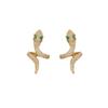 Popular European and American personality snake zodiac year micro-inlaid zircon stud earrings temperament niche ear clips hole-free exquisite earrings