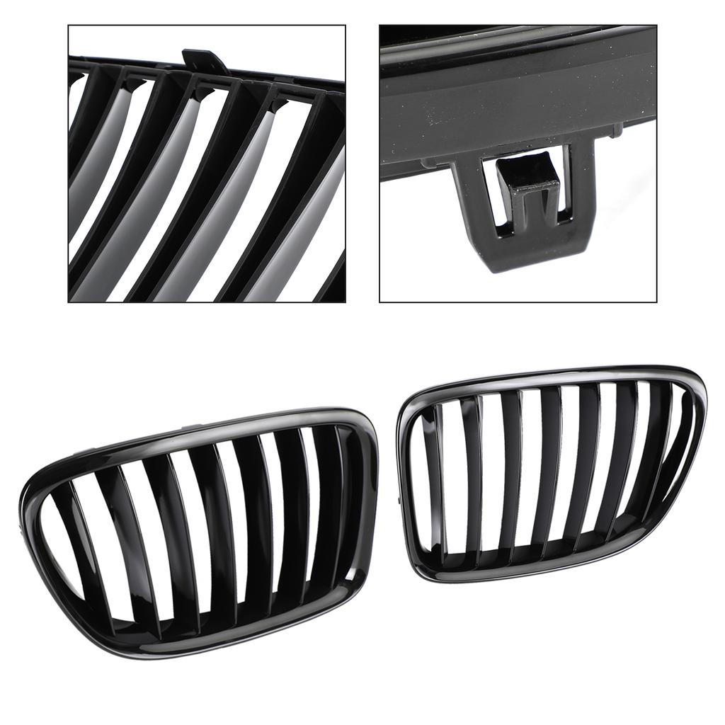 Gloss Black Front Hood Kidney Grill Grille Fit BMW X1 E84 2009-2014 SUV