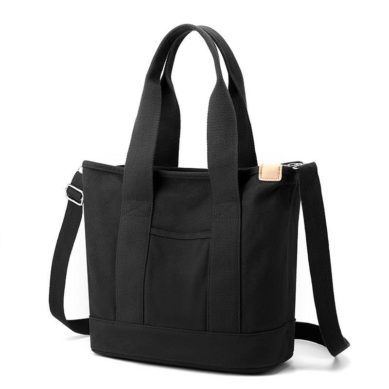 

New 16 amp canvas bag women s tote bag shoulder crossbody hand bag large capacity simple women s bag чёрный