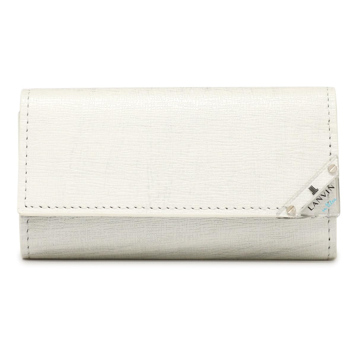 

on Key Case Genuine Leather 4 Rows 513621 Aqua Leather Cowhide Clear White [Lanvin Blue] Men s [31]