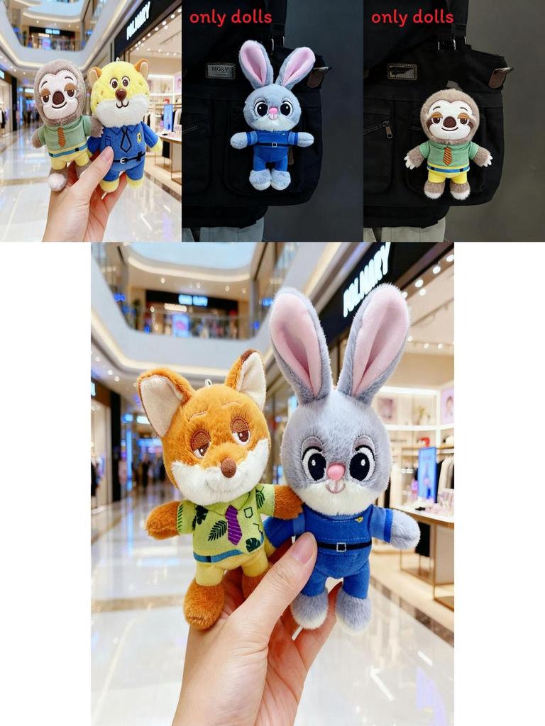 Zootopia Cute Judy Nick Sloth And Benjamin Plush Keychain For Kids And Collectors