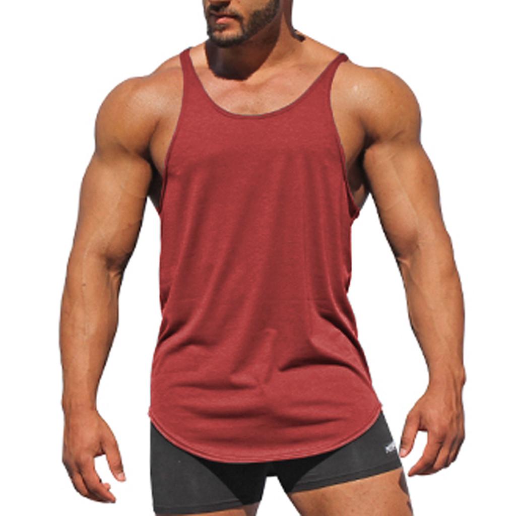 Fashion Men Sleeveless Shirt Tank Top Bodybuilding Sport Fitness Workout Vestbuy at a low
