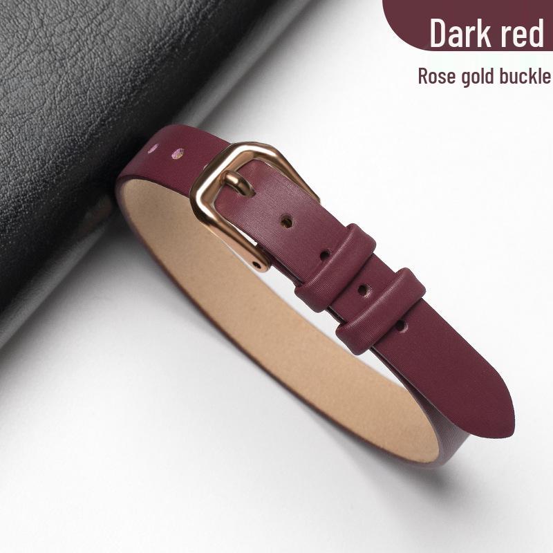 Náramek Zlatý kompas Osmi pokladů: Dámský řemínek na hodinky z pravé kůže a hedvábí s texturou dešťového hedvábí.