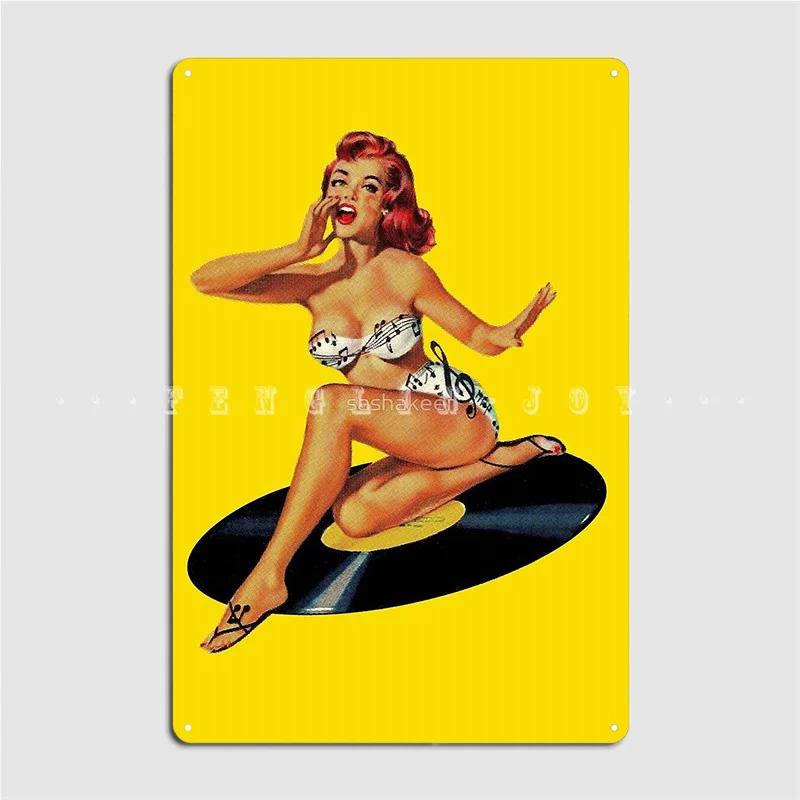 

Rockabilly Goddess Metal Plaque Poster Cinema Living Room Home Retro Wall Plaque Tin Sign Posters 20x30cm