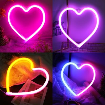 Battery/USB LED Neon Light Wall Decoration Butterfly Lightning Heart Neon Sign Night Light for Kids Bedroom Wedding Party Gift