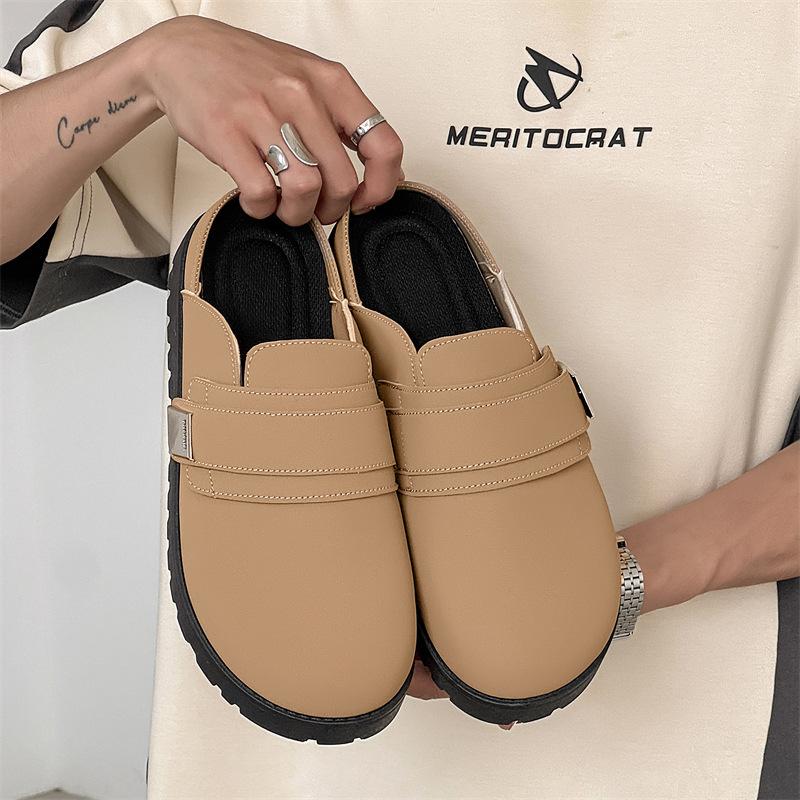 Nové pánské pantofle niche mango hlava nízké poloviční nazouváky líná osoba jednopatrové taška hlava nazouváky muži Z502