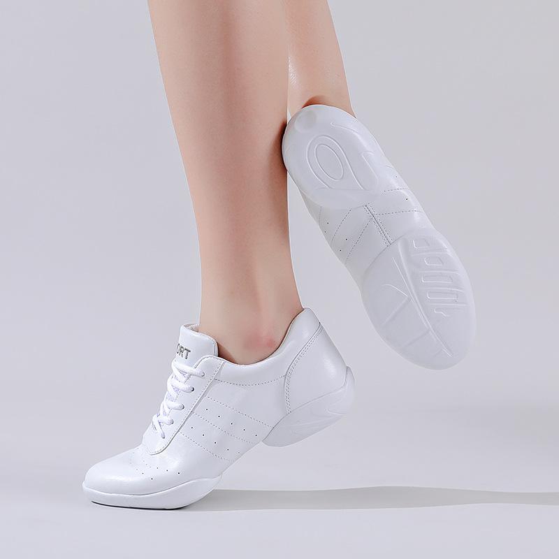 Aerobic-Schuhe, weiße Fitness-Schuhe, Sport-Cheerleading-Schuhe, weibliche Trainings- und Wettkampf-Performance-Schuhe, weiche Unterseite, Kinder